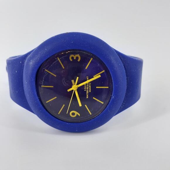 Krippl-Watches 5 Bar Sempre Blue Silicon Rubber Watch Numbers Quartz Azul - Picture 8 of 10
